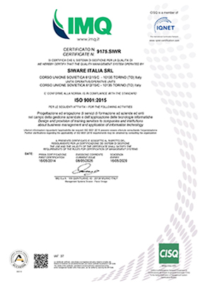 Certificazione IMQ Siware Italia