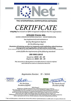 Certificazione IQ Net Siware Italia